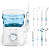 Sawgmore FC166 Water Flosser for Teeth/Braces, 600 ml Large Capacity, 10 Adjustable Pressures,8 Home Nozzles Professional Ora
