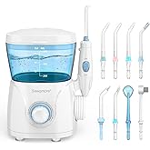 Sawgmore FC166 Water Flosser for Teeth/Braces, 600ml Large Capacity, 10 Adjustable Pressures,8 Home Nozzles Professional Oral