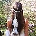 A&C Indian White Peacock Feather Headband and Headpiece for Women, Fashion Head Chain and Headpiece for Girls