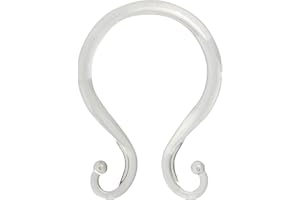 Kenney KN61211V1 Double Shower Curtain Hooks (Set of 12), Clear