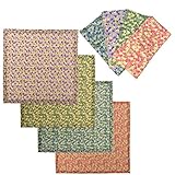 tag Cloth Napkins Cotton, Set of 8 Petite Floral Print Colored Dinner Table, 20” x 20”