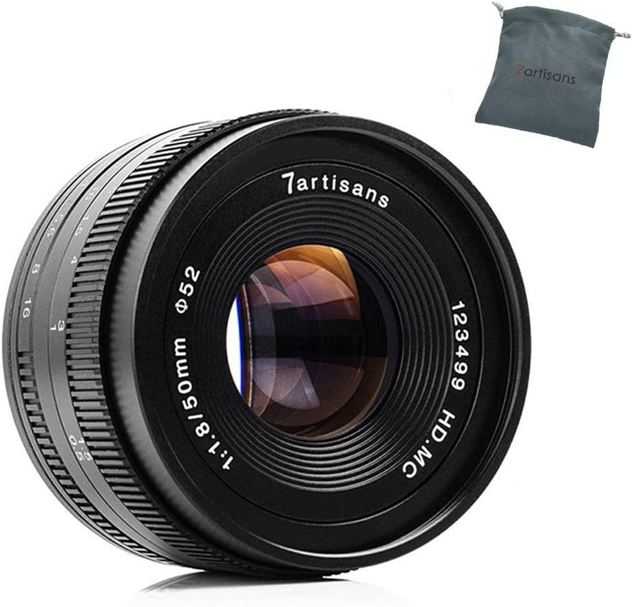 7artisans 50mm F1.8 Fuji X Mount Prime Lens for Mirrorless Cameras APS