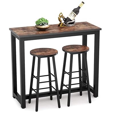 Tribesigns 3-Piece Pub Table Set with Counter Height Chairs