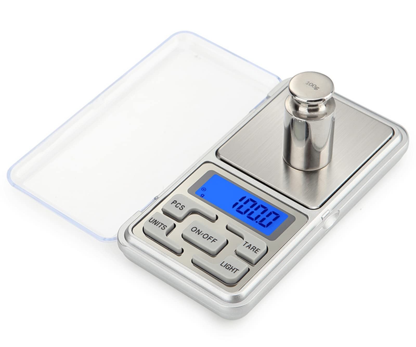 Meichoon Pocket Jewelry Scale High Precision Digital Milligram Scale Steelyard 1.1lb/500g (0.01g) Reloading for Jewelry and Gems Small Electronic Scale C32