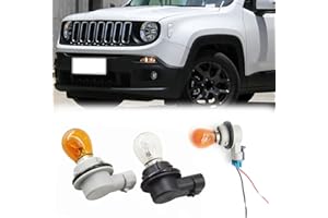 AUPSPUD Front DRL Daytime Running Light Turn Signal Lamp Bulb For Jeep Renegade 2014 2015 2016 2017 2018 2019 2020 (Front Running Lights, with wires)