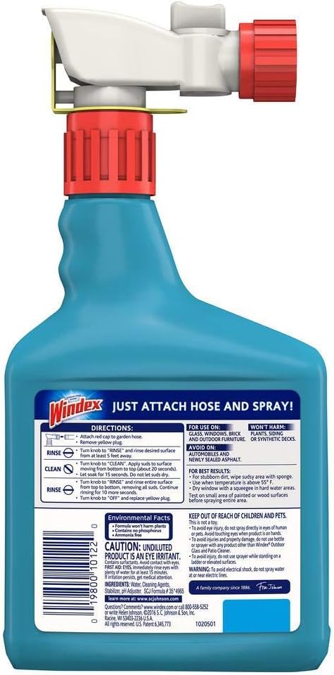 Windex bnm Outdoor Glass & Patio Cleaner, 2 Pack of 32 oz: Health & Personal Care