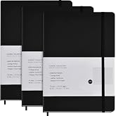 Coopay 3 Pack B5 Journal Notebooks Classic College Ruled Notebooks Hardcover Lined Journals for Office Home School Business Writing Note Taking, 10.2 x 7.5 inch, 100GSM Thick Paper, 160 Pages (Black)