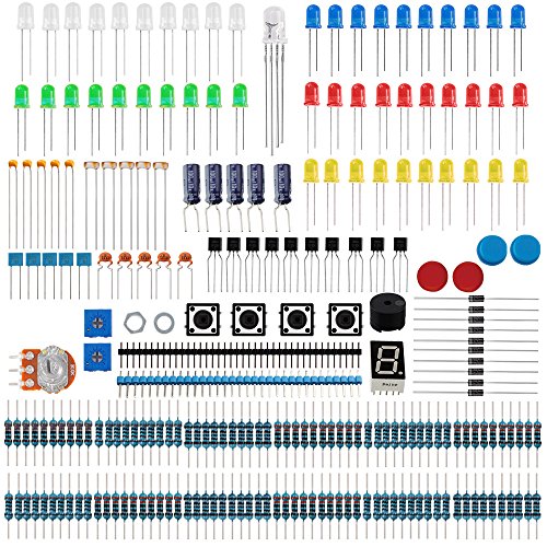 Keywish CP-L1 Electronic Component Starter Kit With Resistor,Transistor,RGB,Capacitor,LED,Buzzer,Switch,Potentiometer For Arduino UNO Nano,MEGA2560,Raspberry Pi,STEM,Micro:bit - Thumbnail 6