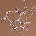 MANDI HOME Wedding Fashion 925 Silver Plated Jewelry Set Hand Chain Bracelet Necklace Earings Eardrop Middle Starfish