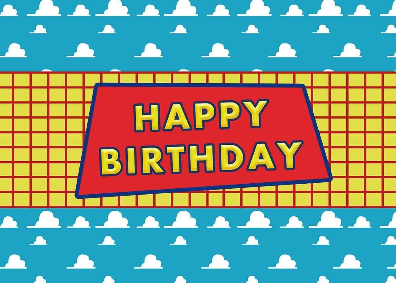 Edcott 7x5ft Toy Story Theme Toile De Fond Joyeux Anniversaire Fete Enfants Fils De Bande Dessinee Jaune Grille Blanc Nuage Bleu Arriere Plans Pour Photoshop Studio Decors High Tech Decors Zwembaddebeemd Nl