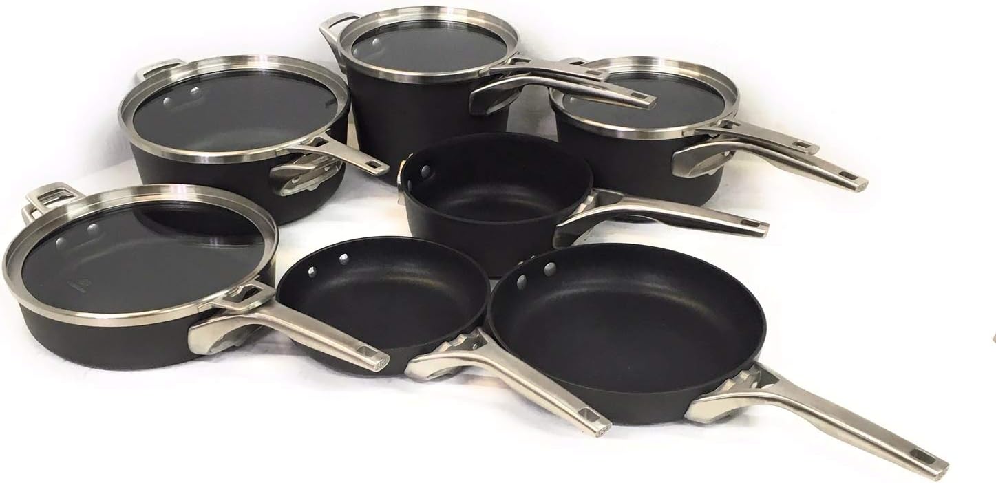 Calphalon Premier Hard Anodized Nonstick Space Saving cookware set 11-Piece