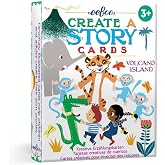 eeBoo Volcano Island Create a Story Pre-Literacy Cards, 36 Cards, Ages 3+ | Illustrated prompts spark verbal storytelling, narrative sequencing &amp; imagination. Endless creative combinations and play