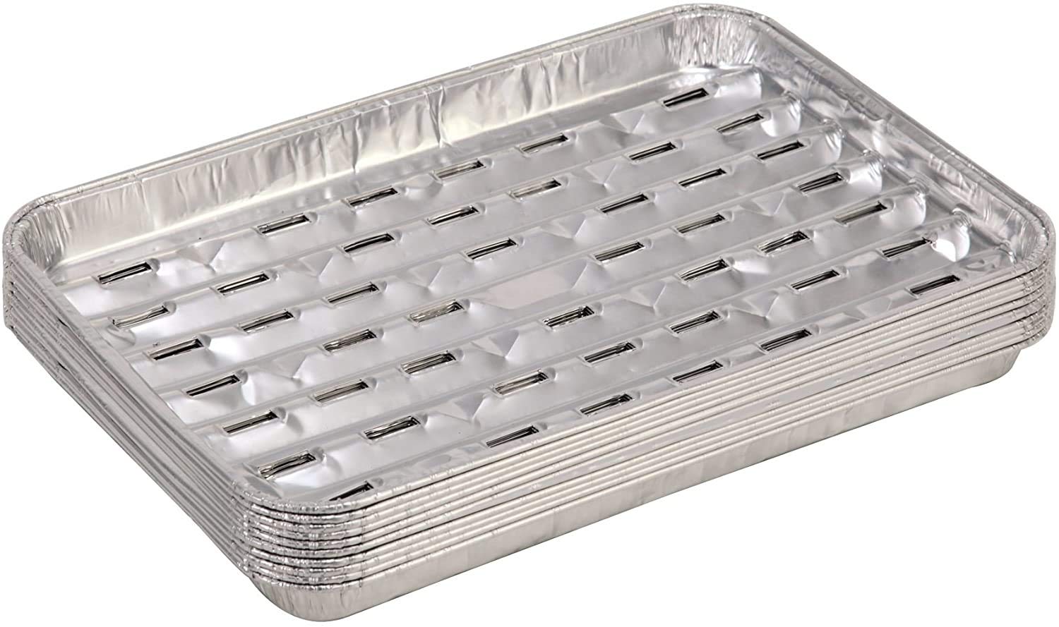 Foglish 10 pcs BBQ Aluminium Foil Grill Pans Barbecue Trays