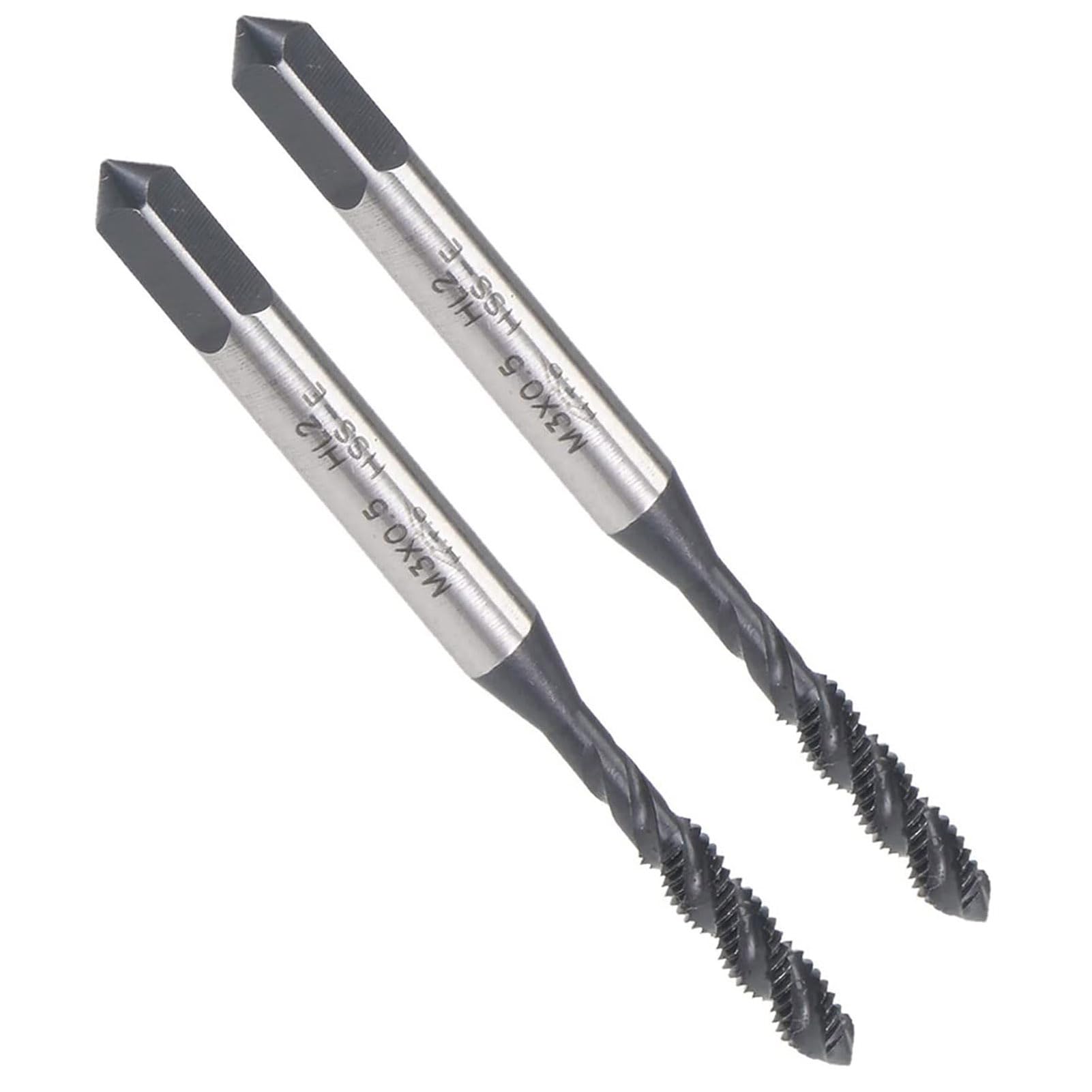 MACHSWON Spiral Flute Thread Tap for Processing Blind Holes and Sticky Materials H2 Tolerance High Speed Steel Metric Machine Threading Tap M3 x 0.5 mm 2PCS