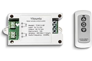 YITOUNIU Tuya Smart WiFi/Bluetooth DC Motor Controller 10A 7-32V Reversible Switch with Timer, Voice Control for Electric Actuators, Smart Home (Alexa Compatible)