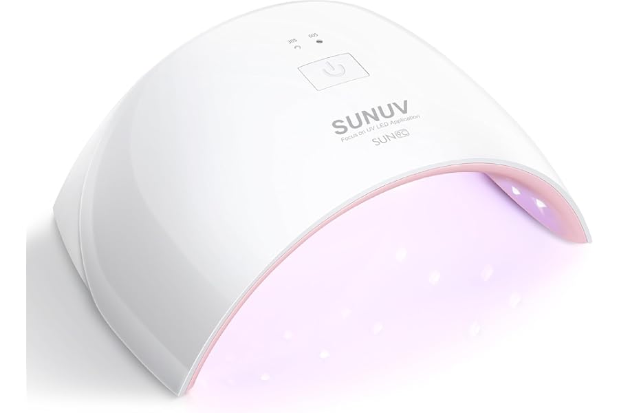 SUNUV UV LED Nail Lamp, Nail Dryer for Gel Polish UV Light for Nails with Sensor 2 Timers SUN9C Pink Gift for Women Girls