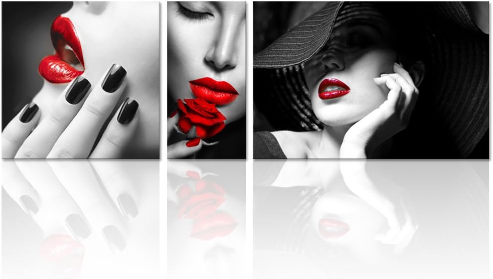 Amazon Com Visual Art Decor Creative Sexy Red Lips Woman Canvas