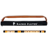 Radhe Flutes | PVC Fiber | C Natural | Right Handed | With Velvet Cover | Black &amp; Orange Threads + Complete Flute Beginners Online Course In Hindi and English