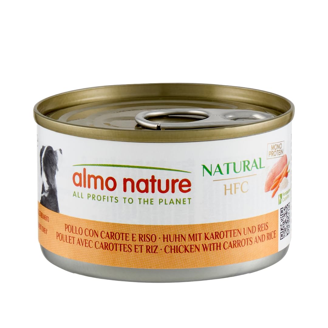 Almo Nature HFC Cuisine Chicken with Carrots and Rice Wet Dog Food, 95 g, Pack of 24