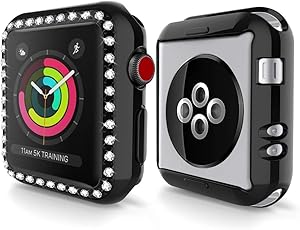 Screen Protector Compatible with Apple Watch Series 1 2 3 38mm, GHIJKL Ultra Slim Soft Full Cover Case for iWatch 1 2 3, Black