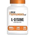 BulkSupplements.com L-Lysine HCl Capsules - Sports Nutrition Supplement, Lysine 1000mg - for Immune Support, Gluten Free, 2 Capsules per Serving, 240 Count (Pack of 1)