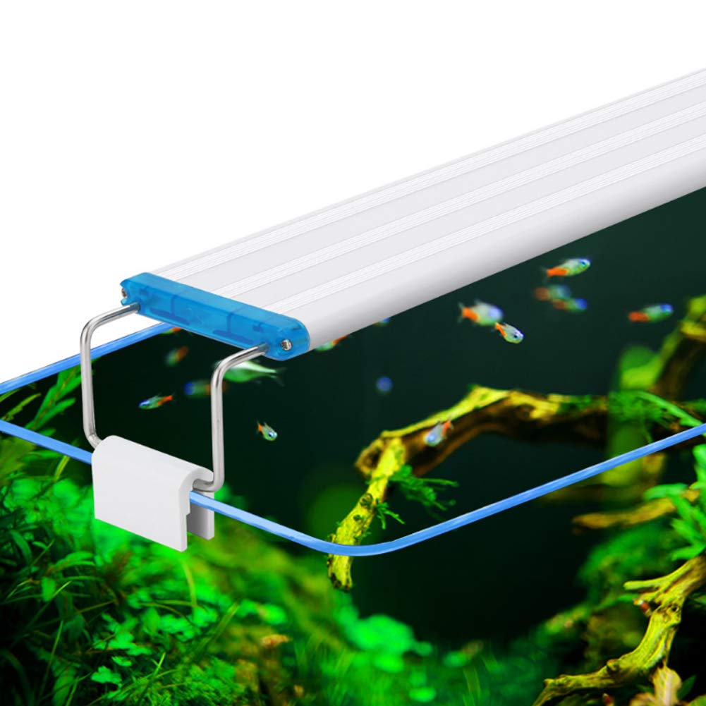 PJDDP Aquarium Hood Lighting Fish Tank Light with Extendable Brackets,LED Aquarium Planted Clip Lamp,White And Blue Leds for Fresh And Salt Water