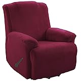 TIANSHU Velvet Recliner Chair Cover, Soft Plush