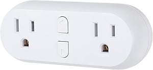 HBN Smart WiFi Plug, Heavy Duty Wi-Fi Individual Control 2 Grounded Outlets, Wireless Remote Control by App Compatible with Alexa and Google Home Assistant 2.4 GHz Network only, ETL Listed