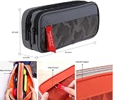 YONZONE Pencil Case Large Capacity 3 Compartments Grey High Storage Organizer view 2