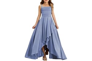 Girls Dresses Flower Girl Dress Wedding Spaghetti Strap Bridesmaid Dresses Long Silk Satin Maxi Prom Gown Party Dress