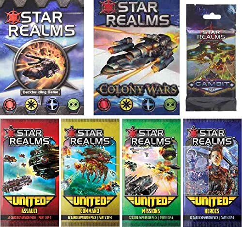 Star Realms Bundle of Base Game, Colony Wars Deck, the Gambit Set, and the United Set