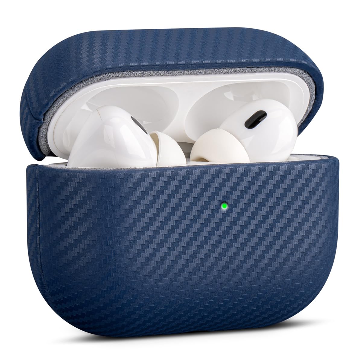 Photo 1 of Haobobro Leather Case - for AirPods Pro 3 Case Cover - Selected Skin-Friendly Leather, with Carbon Fibre Texture, Handmade Drop Protective Hard Cover for AirPods Pro 3rd Generation Earbuds - White