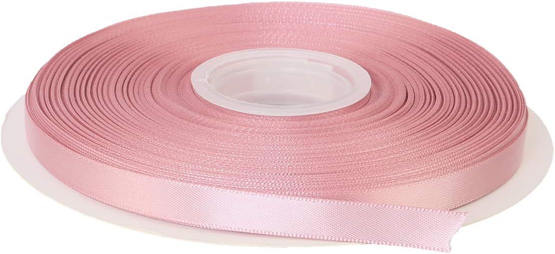 ITIsparkle 3/8" Inch Double Faced Satin Ribbon 50 Yards-Roll Set for Gift Wrapping Scrap Books Party Favor Hair Braids Baby Shower Decoration Floral Arrangement Craft Supplies, Rose Gold Ribbon
