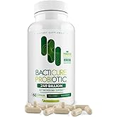 Bacticure Probiotic 60 Capsules | High CFU Probiotics for Women & Men | Digestive Support with Prebiotics & Digestive Enzymes | Daily Gut Microbiome Balance, Regularity & Immune Support