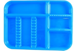 LA MIERE Dental Instrument Divided Tray, Autoclavable Divided Setup Tray, Divided Separate B-Lok Divided Tray, Size B (Ritter) - Plastic, 13-3/8" x 9-5/8" x 7/8" (1, Sky Blue)