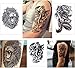 COKOHAPPY 8 Sheets Large Temporary Tattoo Half Arm Extra Sleeve Elephant, Dead Skull, Lion, Owl, Dragon, Tiger, Wolf for Guys Man Shoulder Chest Back