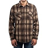 Jachs New York Men's Long Sleeve Button Up Brushed Flannel Shirt (US, Alpha, Large, Brown)