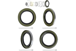 Hitchvoyager 4Pack 1.719" ID x 2.565" OD Double Lip Grease Seal with 4 Cotter Pins for 3500 LB Trailer Wheel Hub #84 Spindle,Boat Trailer RV Axle Dexter Replace 171255TB 10-19(010-019-00)