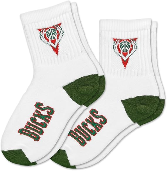 NBA Milwaukee Bucks Kids Socks, 2Pack, Youth Sports Fan