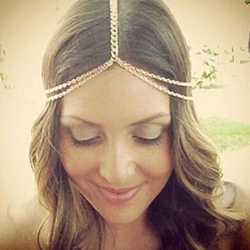 Amazon Com Jovono Simple Tassel Head Chain Headband Wedding Hair