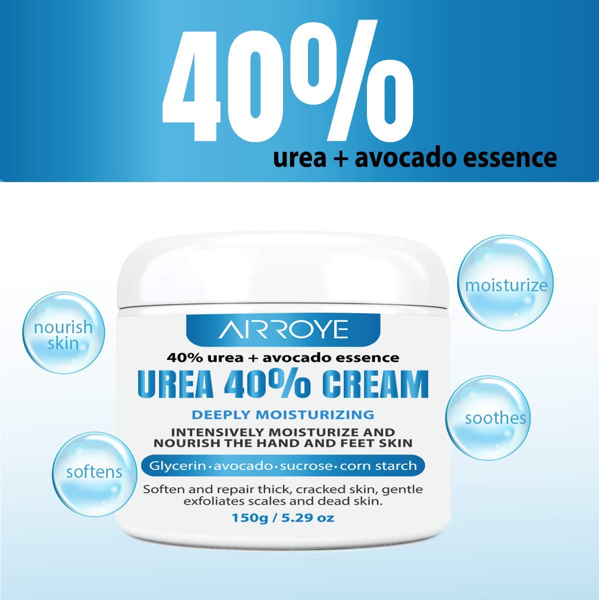 Urea 40% Foot Cream 5.29 oz with Plus Salicylic Acid ‖ Best Callus Remover For Feet, Knees& Elbows ‖ Natural Moisturizes Nourishes Softens Dry, Rough, Cracked, Dead Skin : Beauty