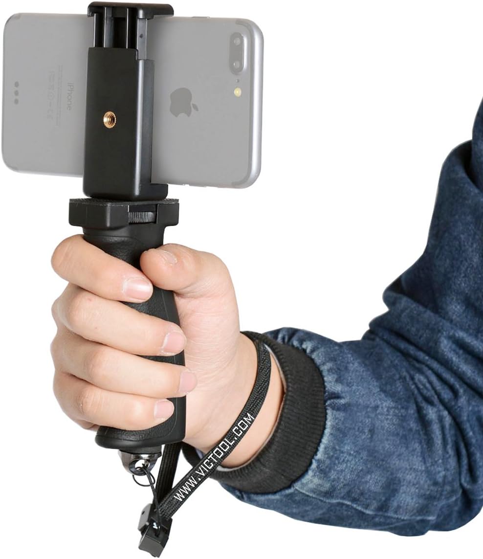 Fantaseal Ergonomic Cell Phone Smartphone Holder, Phone Selfie Stick Hand Grip Stabilizer Handheld Mount Phone Handle Support Steadycam Compatible with iPhone Xs X Nexus LG HTC Samsung etc: Camera & Photo