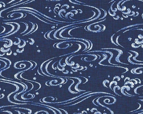 Waves: Indigo Blue/White Asian Japanese Fabric (By the Yard)