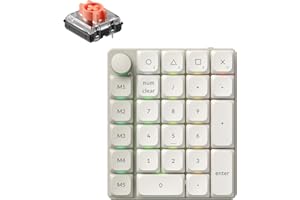 Keychron K0 Max QMK Wireless Number Keypad, Low-Profile RGB Backlit(Hot-Swappable) Silent Red Switch Keypad, 2.4 GHz & Blueto