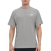 Riverruns Men's Swim Shirt Rash Guard Short Sleeve UPF 50+ UV Sun Protection Quick Dry Fishing Beach Water T-Shirt #1030
