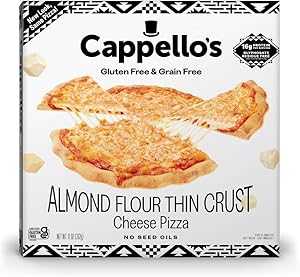 Cappello's Almond Flour Thin Crust Cheese Pizza, Gluten Free, Frozen Pizza 11oz