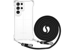 BEIMEITU Strap Crossbody Case for Samsung Galaxy S24 Ultra, Crossbody Back Cover with Neck Cord Strap, Clear PC Lanyard Phone Case for Samsung Galaxy S24 Ultra