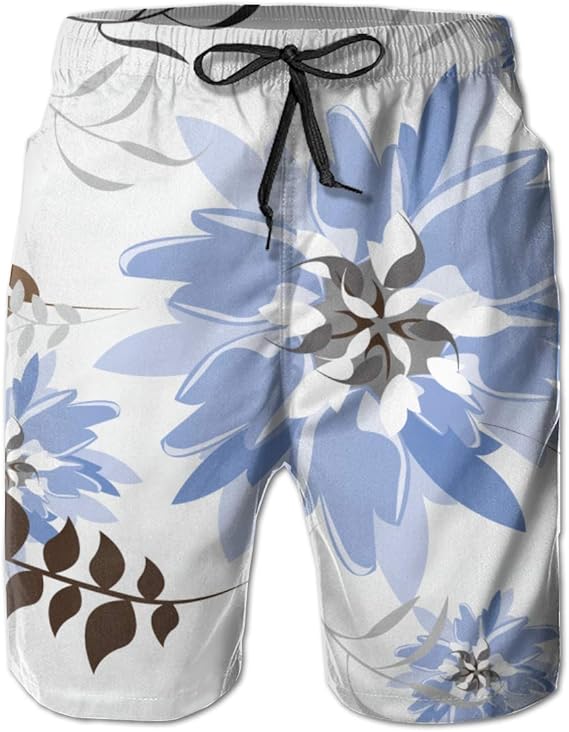 Amazon Co Jp Bydeclan 水着 メンズ サーフパンツ 海水パンツ ボードショーツ 海パン ビッグ青い花柄 ビーチパンツ スイムショーツ メッシュインナー 通気 速乾 おしゃれ人気 ボーダー 短パン 水陸両用 旅行 ビーチ 普段着スイムウェア 服 ファッション小物