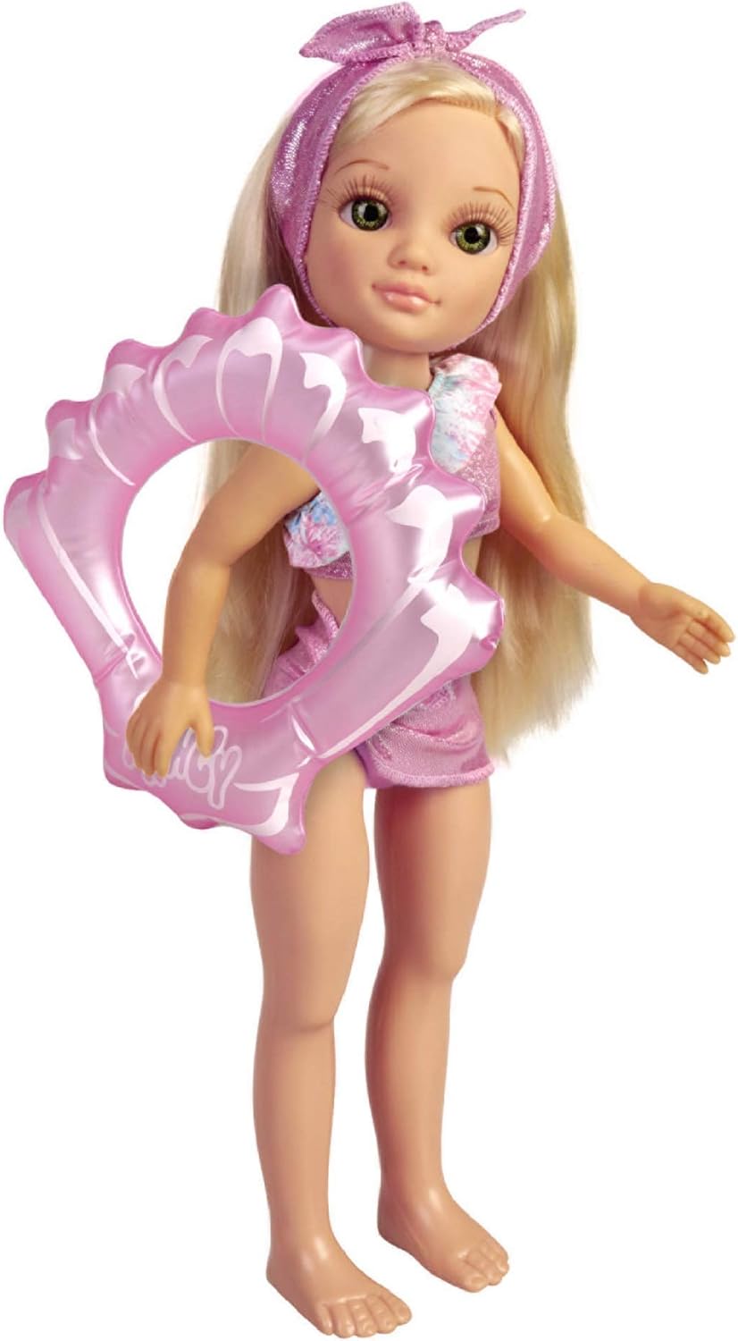 Nancy, Summer Day, doll dressed in a pink swimsuit and float, submersible under water