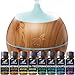 ArtNaturals Essential Oil and Bluetooth Diffuser Set - (400ml Tank & Top 8 Oil Set) - Peppermint, Tee Tree, Lavender, Eucalyptus - Auto Shut-off and 7 Color LED Lights – Therapeutic Grade